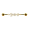 Barbell 14k gold-plated chain with three flowers