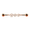 Barbell rose gold chain with three flowers