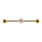 Barbell 14k vergoldet mit Blume rosa