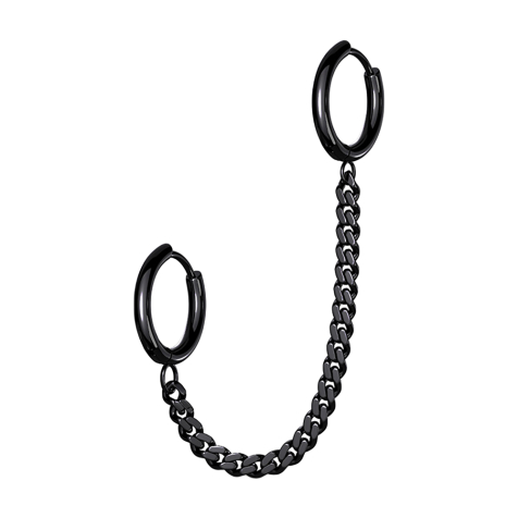 Ohrring schwarz Kette mit Ohrring