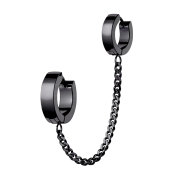 Ohrring zum Klappen schwarz Kette mit Ohrring
