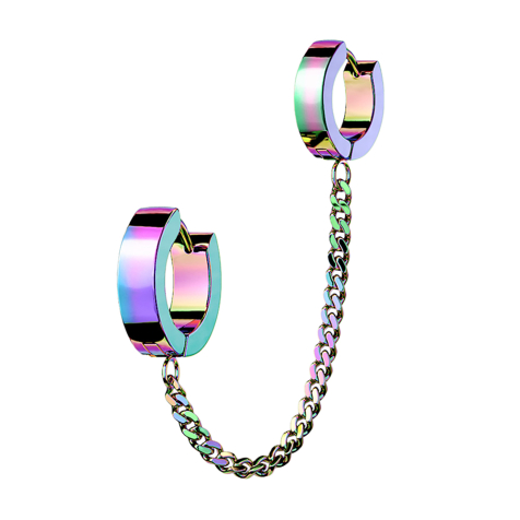 Ohrring zum Klappen farbig Kette mit Ohrring