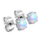 Stud earrings silver with white opal