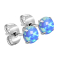 Stud earrings silver with blue opal