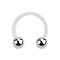 Micro Circular Barbell transparent avec deux boules argentées