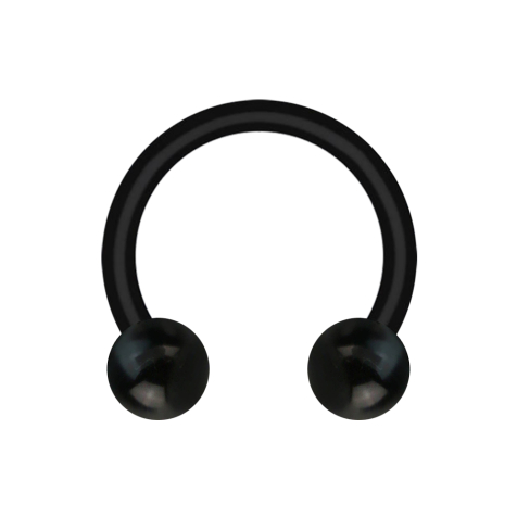 Micro Circular Barbell noir avec deux boules