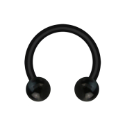 Micro Circular Barbell schwarz mit zwei Kugeln