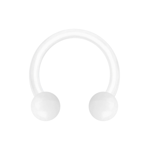 Micro Circular Barbell bianco con due sfere