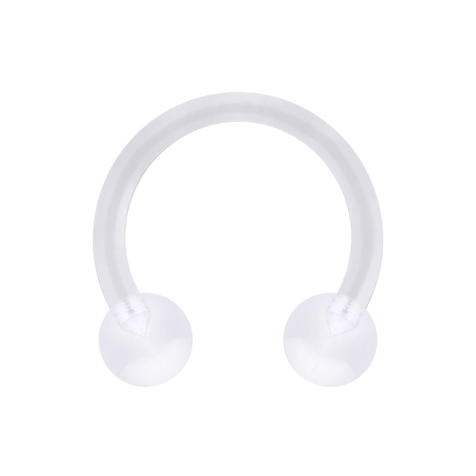 Micro Circular Barbell transparent mit zwei Kugeln