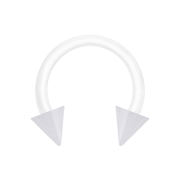 Micro Circular Barbell bianco con due coni