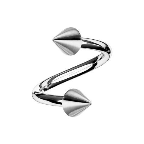 Micro spirale argentée avec deux cônes