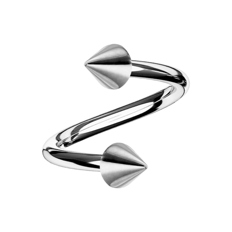 Spirale argentée avec deux cônes