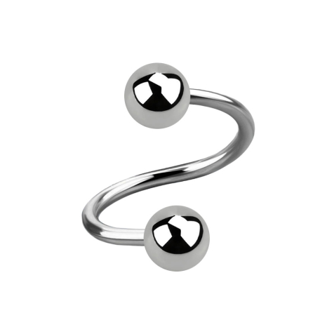 Micro spiral silver with two balls