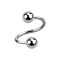 Micro spiral silver with two balls
