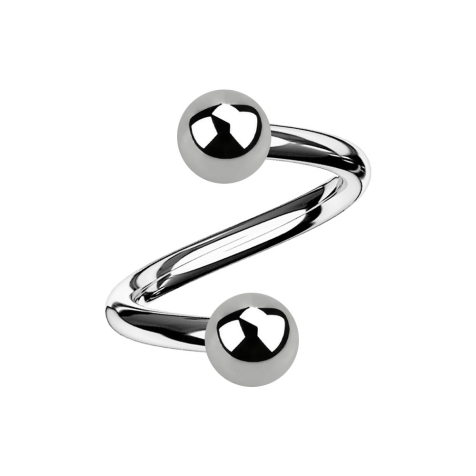 Micro Spirale silber mit zwei Kugeln