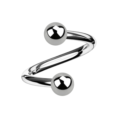 Spiral silver with two balls