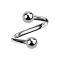 Spiral silver with two balls