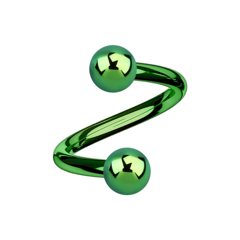 Micro spirale verde con due palline