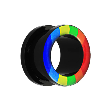 Flesh Tunnel avec couleurs de larc-en-ciel