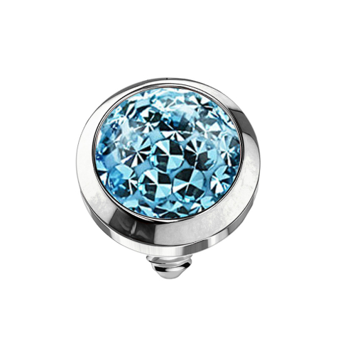 Dermal Anchor Dôme en cristal aqua Couche de protection en époxy