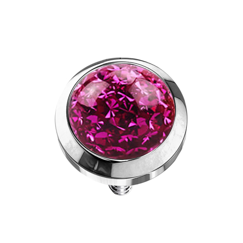 Dermal Anchor crystal dome fuchsia epoxy protective layer