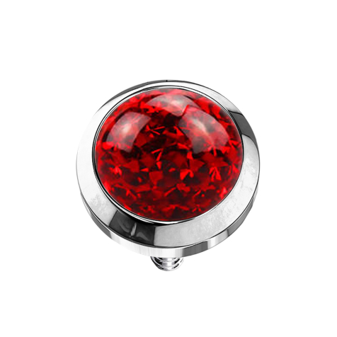 Dermal Anchor cristal dôme rouge époxy de protection