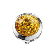 Dermal Anchor Dôme en cristal jaune Couche de...