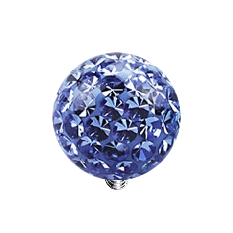 Dermal Anchor crystal ball light blue epoxy protective layer