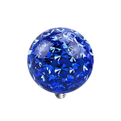 Dermal Anchor crystal ball dark blue epoxy protective layer