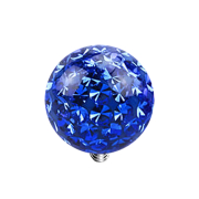 Dermal Anchor crystal ball dark blue epoxy protective layer