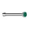 Nose stud straight silver hemisphere crystal turquoise