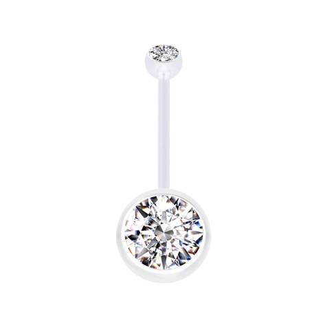 Banane grossesse transparente avec deux boules cristal grand argent