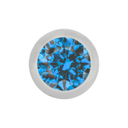 Micro boule argentée avec cristal bleu clair