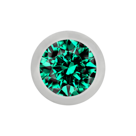 Micro Kugel silber mit Kristall türkis