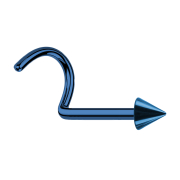 Nasenstecker gebogen dunkelblau mit Cone