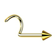 Nasenstecker gebogen vergoldet mit Cone