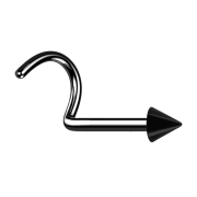 Nasenstecker gebogen schwarz mit Cone
