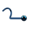 Clous de nez courbés bleu foncé avec boule