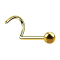 Clous de nez courbes dorés avec boule