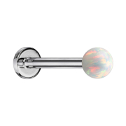 Micro labret silver with ball opal white