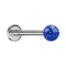 Micro labret silver with crystal ball dark blue and epoxy protective layer