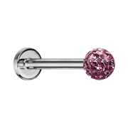 Micro Labret silber mit Kristallkugel hellviolett Epoxy...