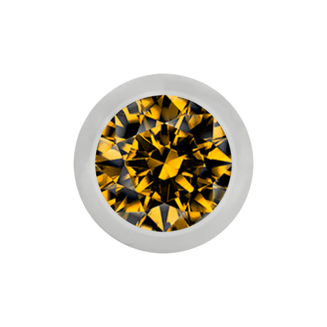 Kugel silber mit Kristall topaz