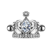 Micro Barbell argent Tiara avec cristal argenté