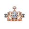 Micro barbell rose gold tiara with silver crystal