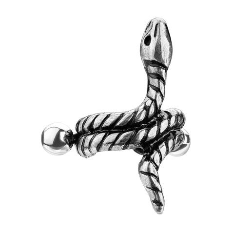 Micro Barbell argent serpent