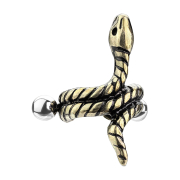 Micro Barbell doré serpent