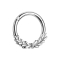 Micro segment ring hinged silver with laurel wreath