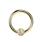 Anello Micro Ball Closure placcato oro con cristallo a sfera argento