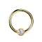 Anello Micro Ball Closure placcato oro con cristallo a sfera argento